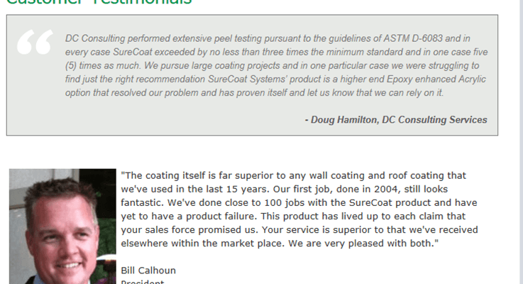 roofing roof coating testimonials