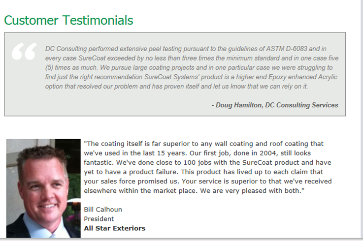 roofing roof coating testimonials